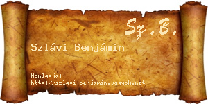 Szlávi Benjámin névjegykártya