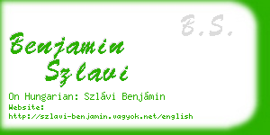 benjamin szlavi business card