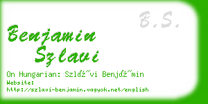 benjamin szlavi business card